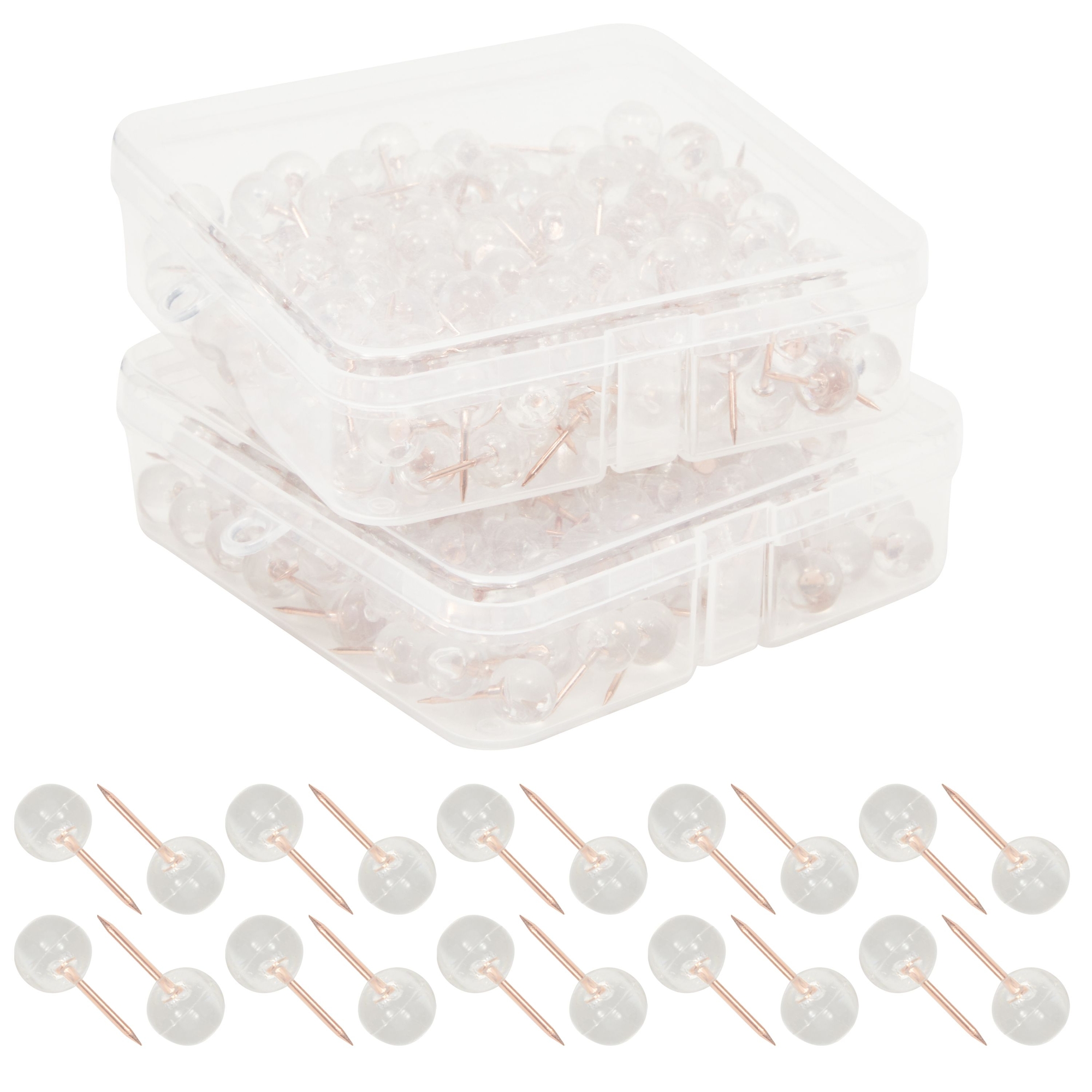 300 count Cute Decorative Clear Push Pins for Cork Bulletin Boards